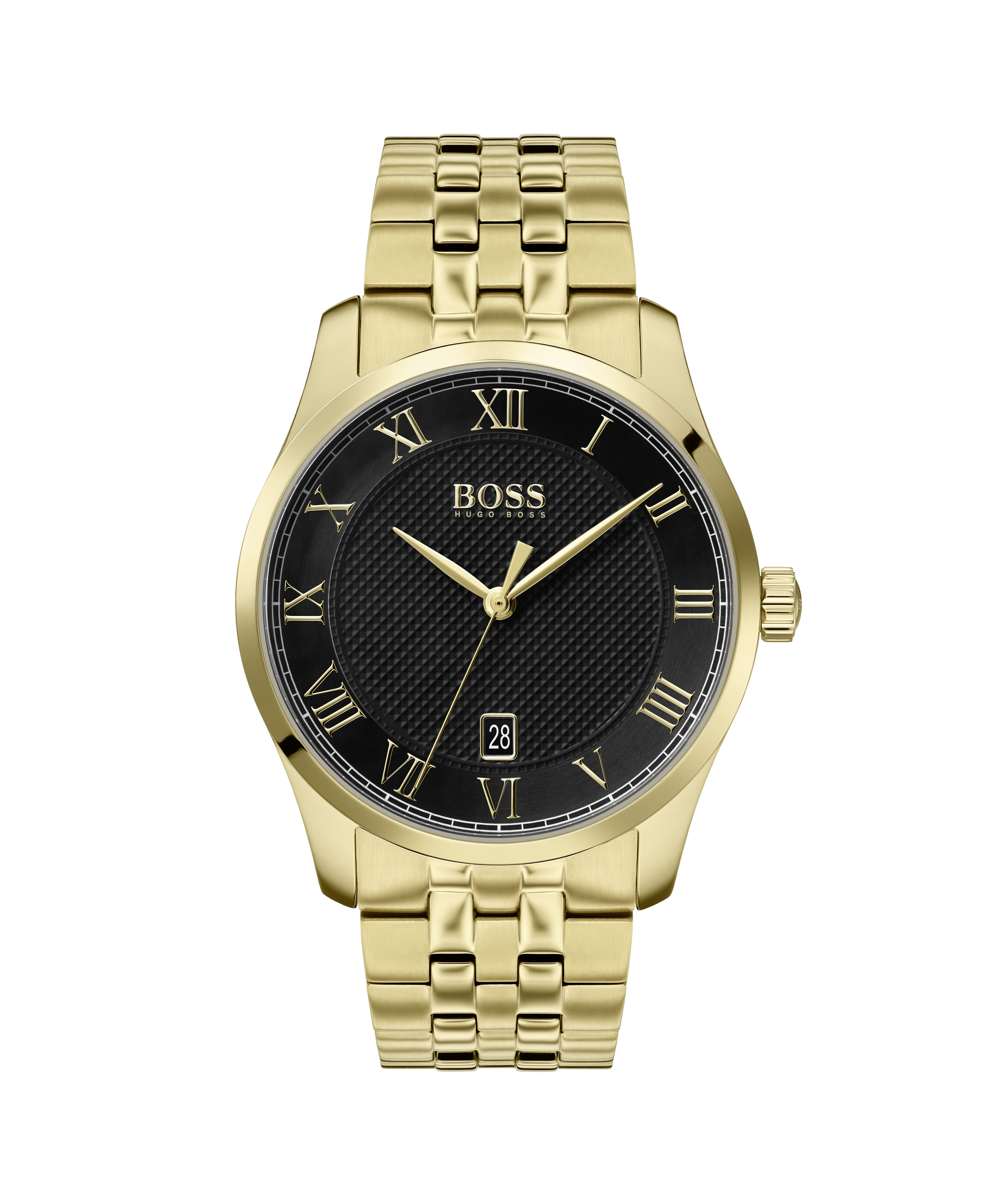 Mens hugo discount boss watch gold