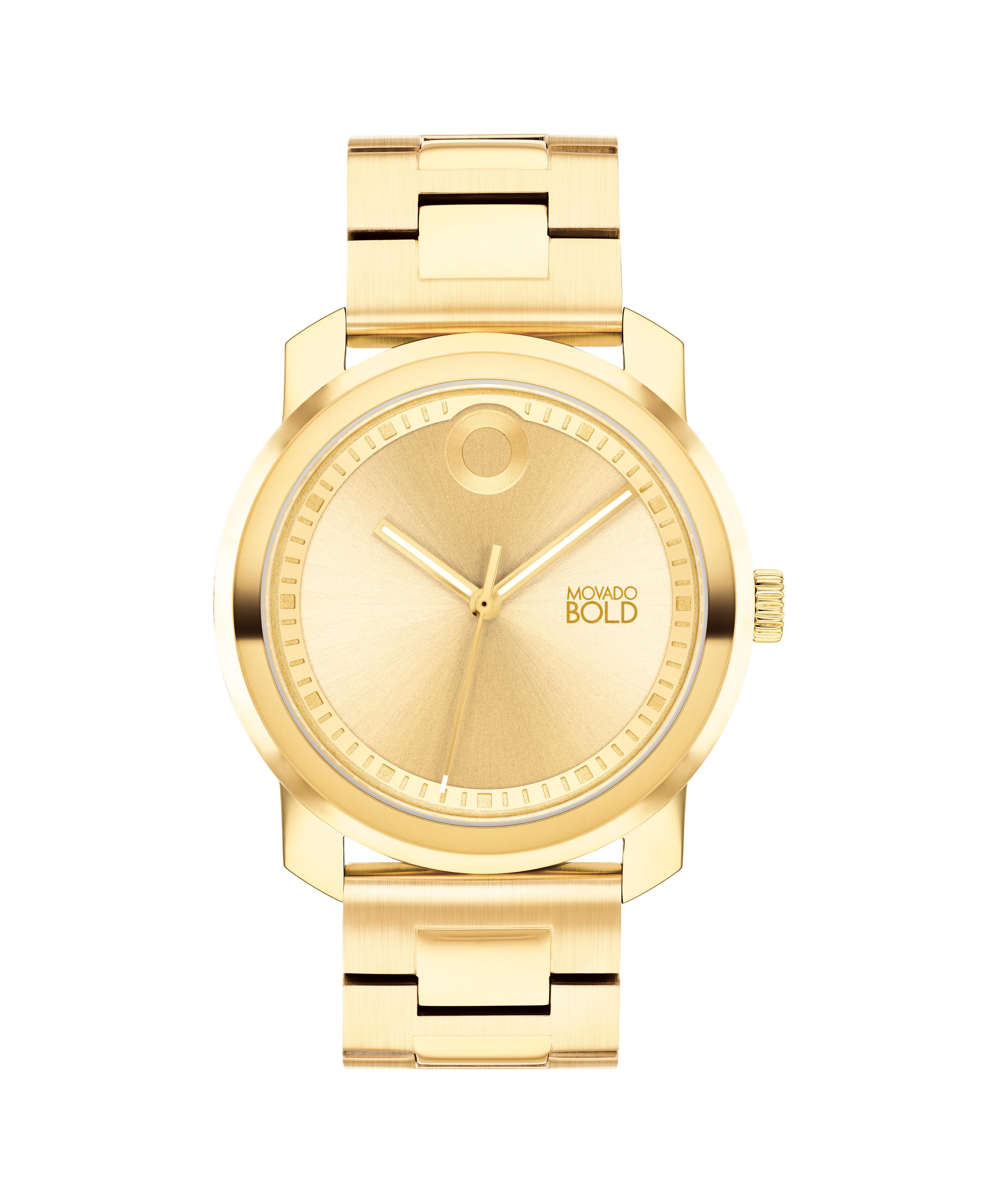 Gold movado sale with diamonds