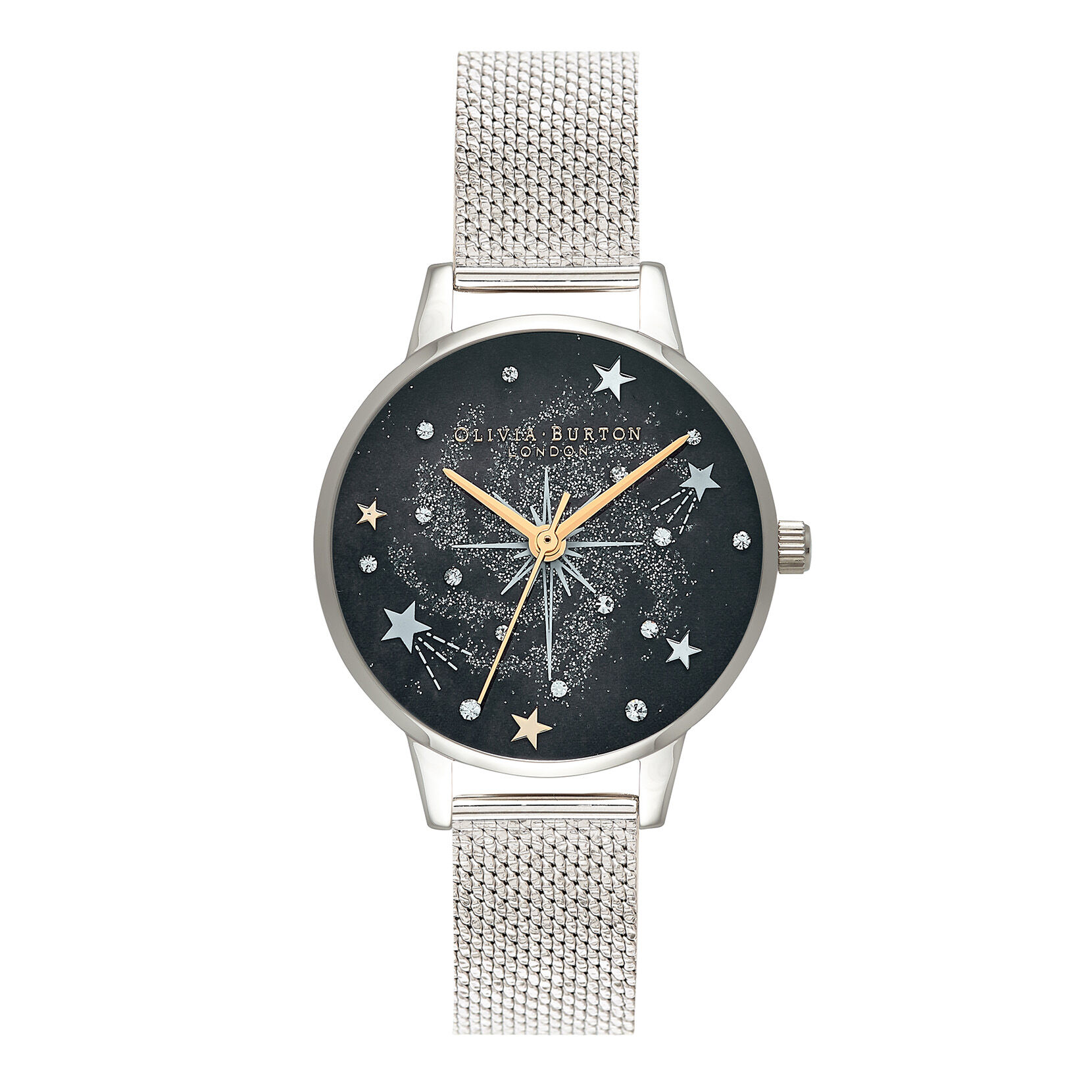 New In Box Olivia Burton Celestial Silver Watch Grey Face Stars & Jewels |  eBay