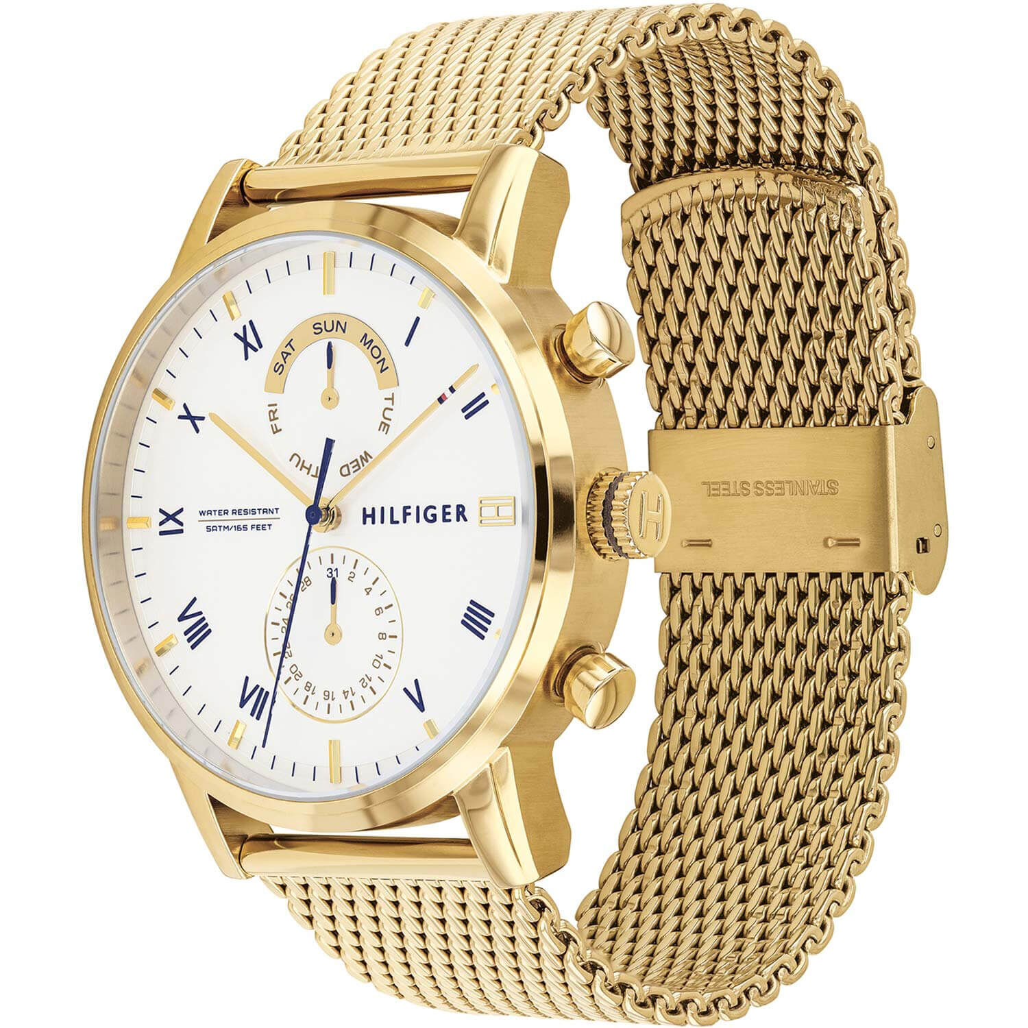 tommy hilfiger gold plated watch