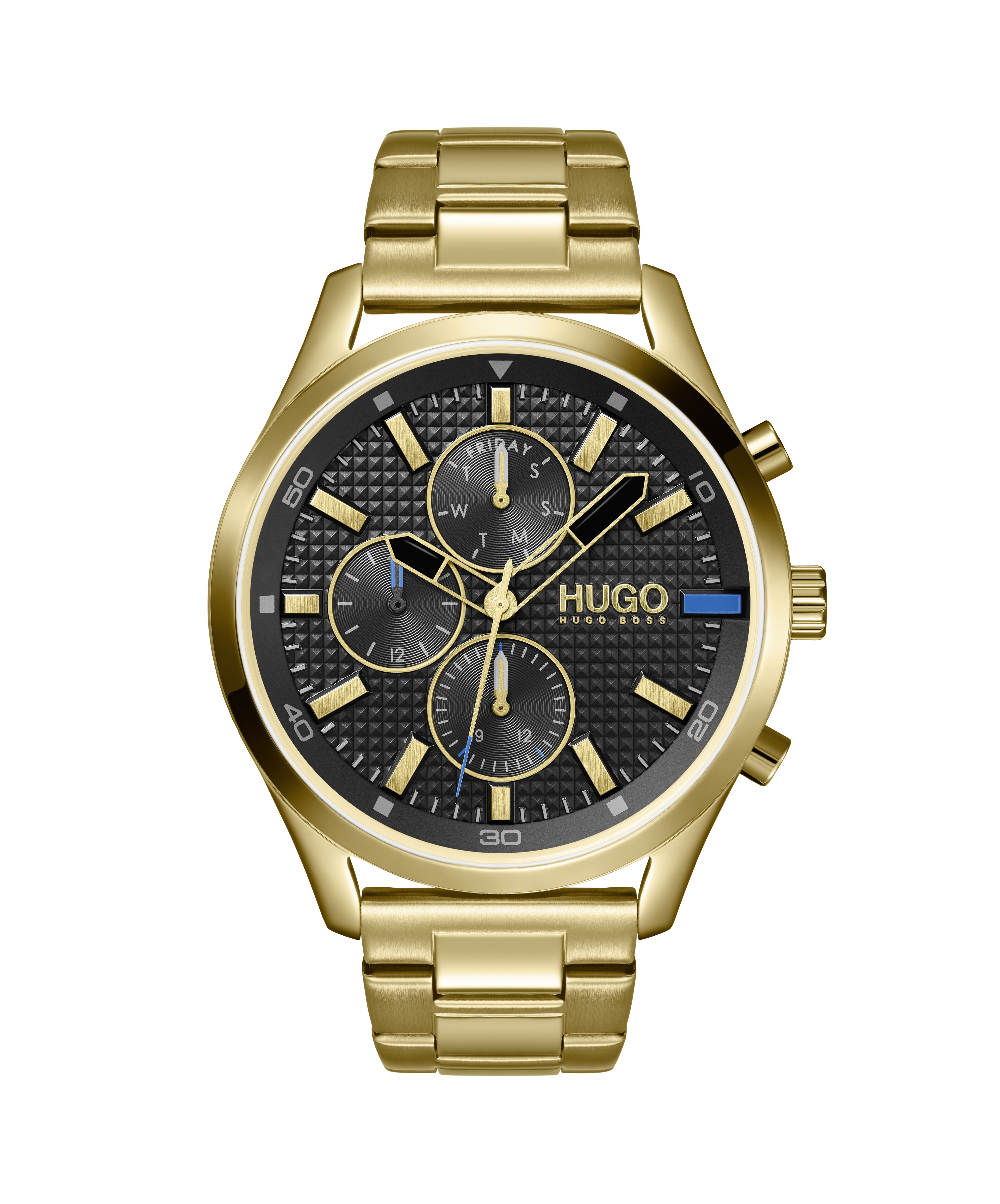 BOSS - Gold-tone watch with green dial