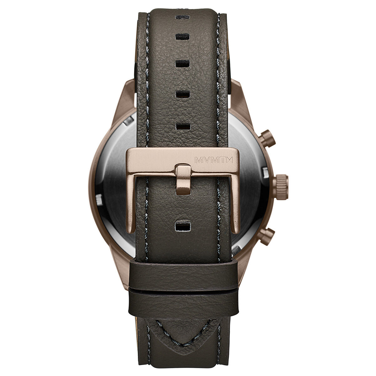 Watch strap Lo-LC002 20mm dark brown/white leather python grain stitched by  LAMATO