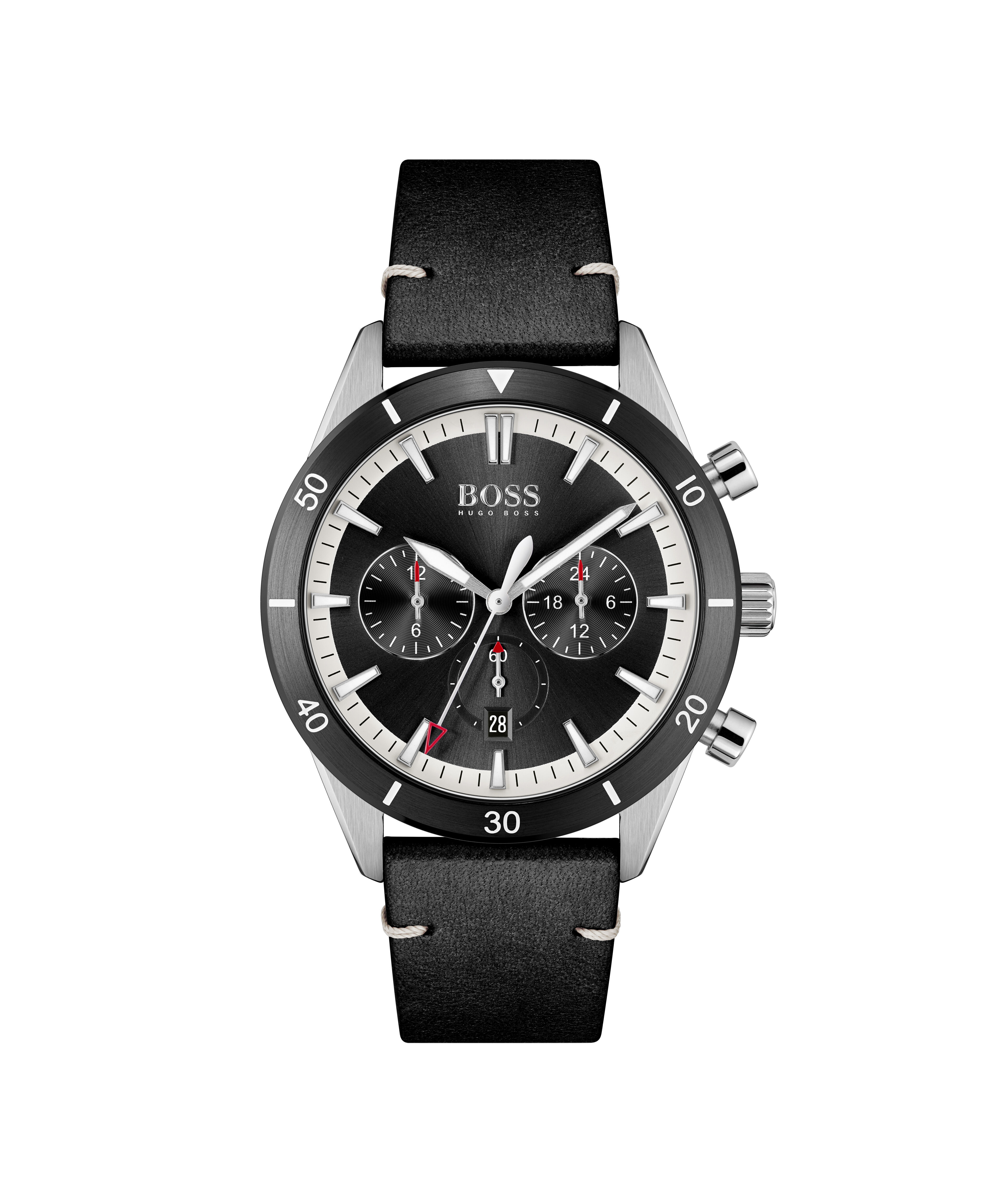 Black hugo discount boss watch sale