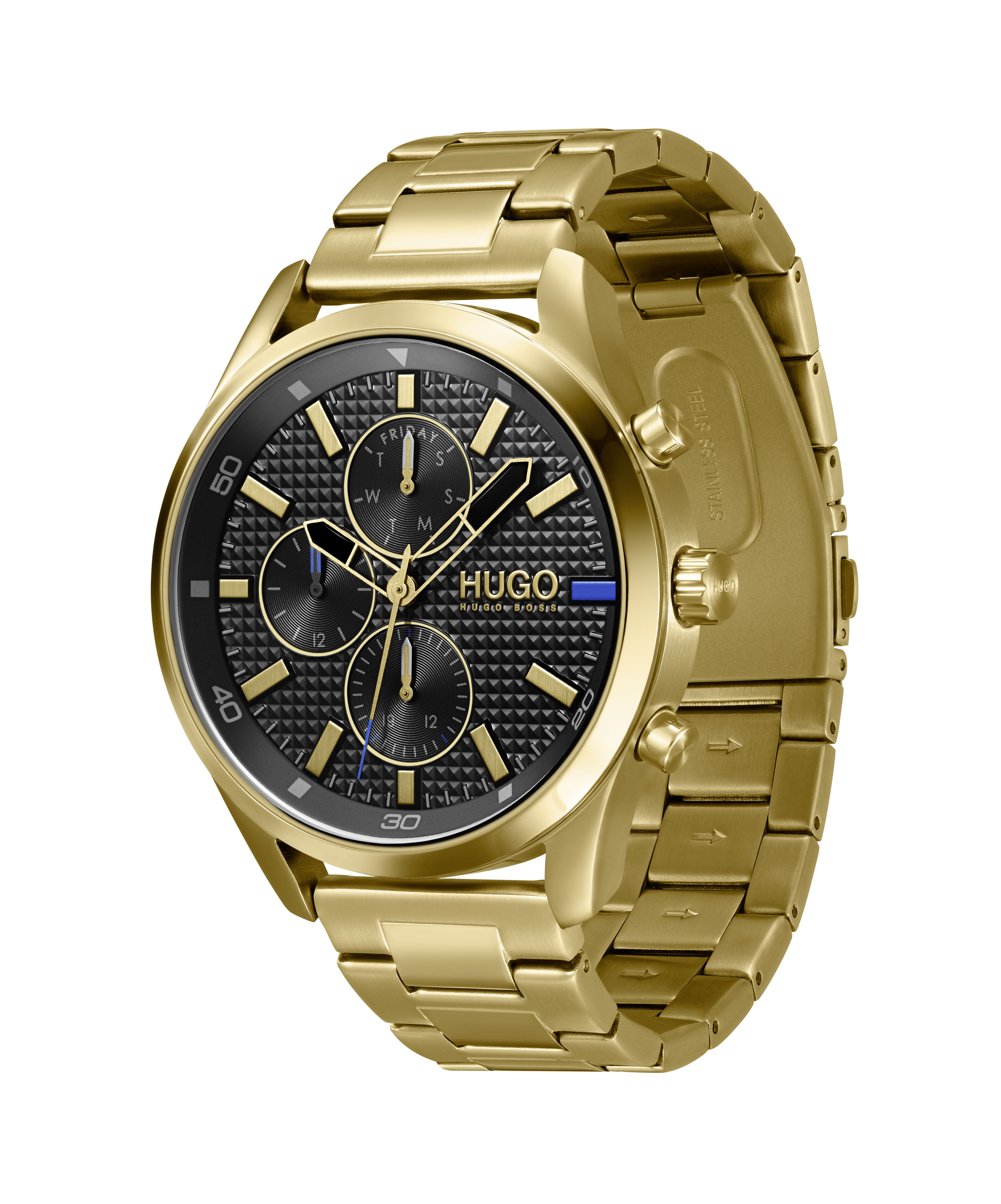 Mens hugo discount boss watch gold