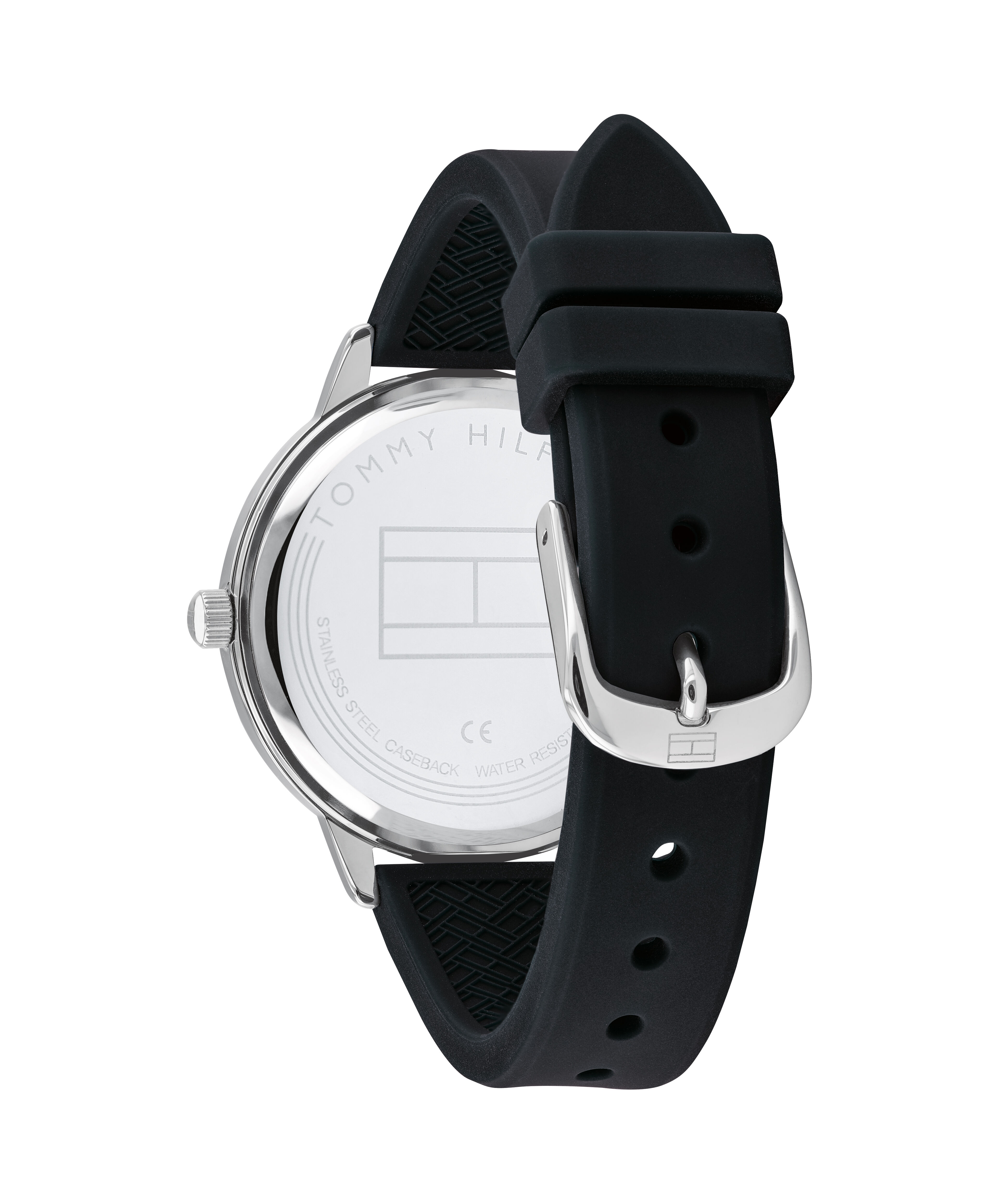 Tommy hilfiger watch sale women's black silicone strap