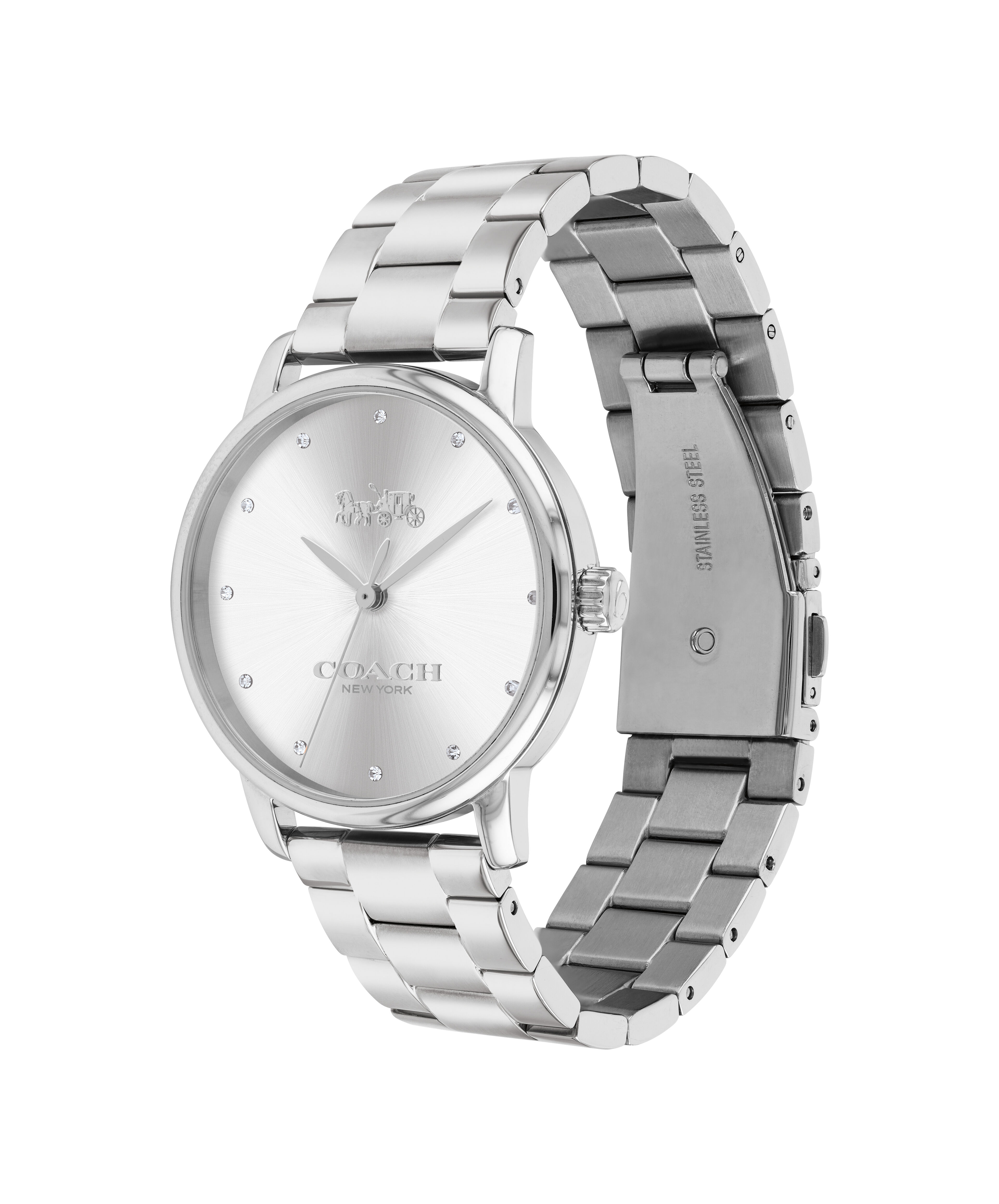 Coach women's stainless 2025 steel watch