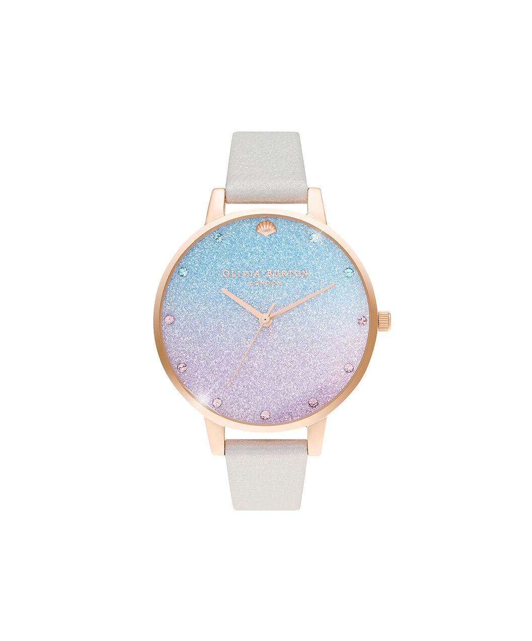 Glitter Ombre Demi Dial Shimmer Pearl & Rose Gold Watch | Olivia 