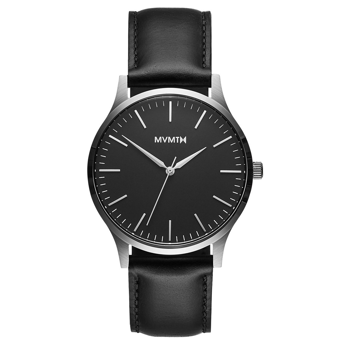 Mvmt black leather online watch